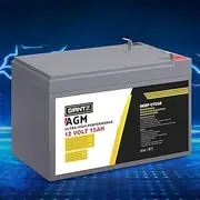 Giantz AGM Battery 12V 15Ah Deep Cycle Box Portable Solar Caravan Camping