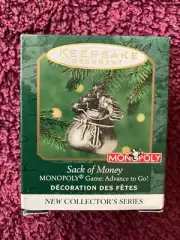 2000 Hallmark Keepsake Miniature Ornament Monopoly Sack of Money NIB