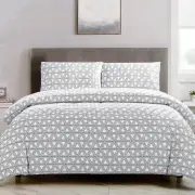 Artex Black Triangle Geometric Pattern Printed Microfiber Polyester Quilt Cover Set Queen