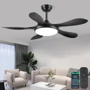 Ceiling Fans with Lights and Remote, 46 Inch Black Ceiling Fan for Bedroom wi...