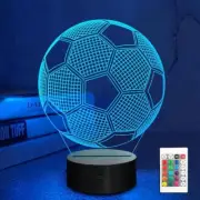 Lampeez Soccer Night Lights for Kids 3D Illusion Football Lights 16 LED Remote C