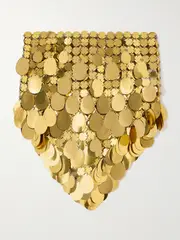 [RABANNE] RABANNE - Sparkle Assembly Paillette-embellished Chainmail Mini Skirt - Gold - FR 44 FR 44 Gold