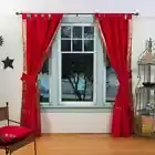 Indo Fire Brick Tab Top Sari Sheer Curtain (43 in. x 84 in.) w/ matching tieback