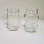 Bud Light Straw-Ber-Rita Beer Steins Embossed Mason Jar Handled Barware Two New