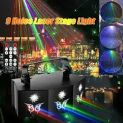 9-EYE LED Light DMX Scan Projector Laser Strobe DJ Party Stage Lighting Remote
