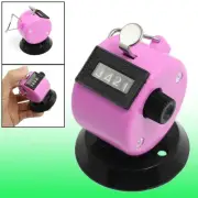 Black Pink Plastic 4 Digit Manual Hand Tally Palm Click Counter