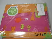 Gagou Tagou 2-piece Crib Set ~ Flat & Fitted Sheet ~ Animals Pink Print /Orange