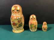 3 Piece Matryoshka | Hand Painted 2-1/4" Tall Russian Nesting Dolls