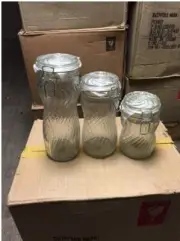 Set Of 3 Food Storage Jars/Canisters - Pasta, Rice, Vegetables, Spices, etc.