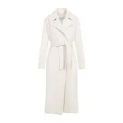 [Max Mara] Max Mara-White Alpaca Fragore Orsetto Biver Coat-Donna 42 IT