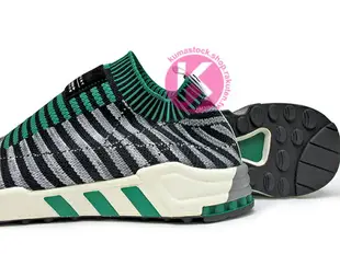 [30% OFF] 2018 飛織科技 經典三葉草配色 adidas EQT SUPPORT SK PRIMEKNIT PK 黑灰綠 休閒鞋 襪套 懶人鞋 (B37522) !