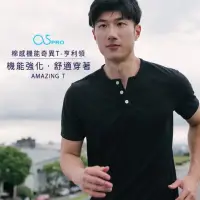 在飛比找momo購物網優惠-【O5PRO】棉感機能長效涼感男短袖T(男奇異亨利領短袖 除