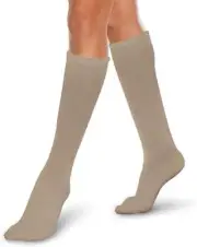 Core-Spun Gradient Compression Support Socks 30-40mmHg (Khaki) Small