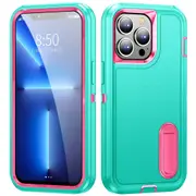 MCC Shockproof iPhone 16 Pro Max Case Cover Heavy Duty with Stand Apple [Light Blue+Magenta]
