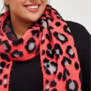 Torrid Blanket Scarf Pink Black Leopard Print Fuzzy Warm Cozy Oversized Wrap New