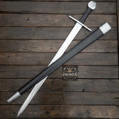 Hand Forged High Carbon Steel Viking Sword Battle Ready Medieval Sword+Scabbard