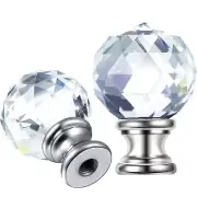 2 Pcs Crystal Lamp Finial Lamp Cap 1/4-27" Base Threaded for Table Floor Lamps