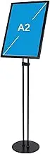Floor Display Stands,A3 Sign Holder Stand Pedestal Poster Stand, A4 Heavy Duty Alloys Sign Holders, Snap Open Poster Frame Adjustable View Angle, A2 Oriented Signage A4