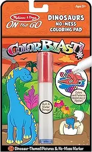 Melissa & Doug 5357 On The Go ColorBlast No-Mess Coloring Pad, Dinosaur (24 Color-Reveal Pictures, Invisible Ink Marker)