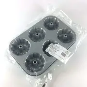 Pampered Chef Mini Fluted Tube Cake Pan Tin Makes 6 Mini Cakes #1602