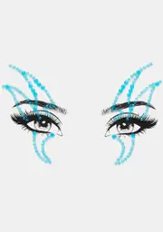 Blue Flame On Rhinestone Face Gems