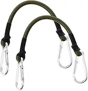 2Pcs Heavy Duty Elastic Bungee Cord with Practical Carabiner Hooks Outdoor Luggage Band for Camping Hiking and Travel Versatile Packing Strap for Secure Fixation