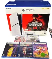 New! Playstation 5 Bundle + 1 Controller + 6 Games NBA, NFL, Call of Duty