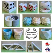 【MadeToOrder】Handmade Cement Pot - Succulent Dice Owl Hedgehog YinYang Geometry