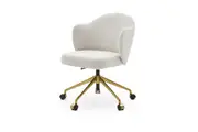 Simone Performance Bouclé Office Chair, Antique Brass