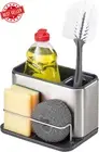 Surface Stainless Steel Caddy Sink Organiser Sponge Holder for Kitchen Grey