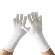 White Santa Mime Gloves Adult 31cm