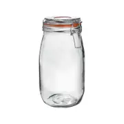Argon Tableware Glass Storage Jar with Airtight Clip Lid - 1.5 Litre