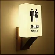 Toilet Sign Bathroom Door Sign Men's and Women's Restroom Signs, Restroom Sign with Light, Unisex Men Women Male Female Sign, Toilet Washroom Sign, Bathroom Lighted Edge Lit Sign