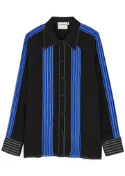 Lovebirds Pintucked Silk Shirt - Black - M (UK14) M (UK14)