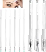 Eyebrow Microblading Marker Pen,3 Pcs Brow Mapping Pens With 6 Replacement Refills Skin Marker Pen Makeup Tattoo Eyebrow Makeup Position Mapping Mark Tools For Eyebrow Lip Artists Marking Pen (White)