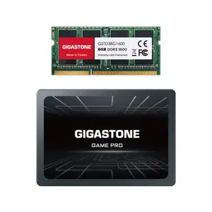 【GIGASTONE】筆記型記憶體DDR3 8G +遊戲固態硬碟SSD 128G｜台灣製造/RAM/8GB/16G