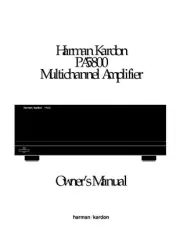Harman Kardon PA-5800 Amplifier Owners Manual