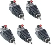 Oiyagai 5pcs RCA Male to 2 Screw Terminal Strip Speaker Phono AV Audio Video Spring Press Type Balum Connector Adapter Free Welding