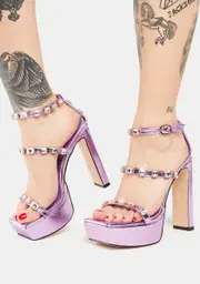 [AZALEA WANG] Purple Amara Platform Heels