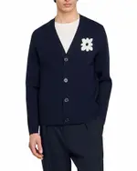 Sandro Flower Patch Regular Fit Cardigan