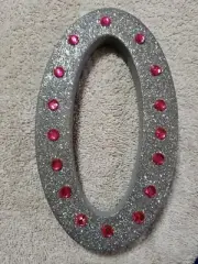 Stick to wall, Teaching crafts Foam Diy Silver Glitter Letter O 0 Class decor