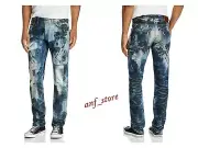 NWT PRPS Goods JAPAN Barracuda Straight Men Jeans 32 x 32 Patchwork Pixel $425