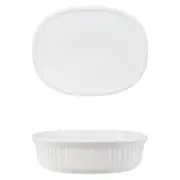 ​CorningWare (1) FS12 French White 1.5qt/1.4L Oval Ceramic Casserole Bakeware D