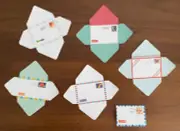 Lot of 6 Tiny Envelopes Scrapbooking and Junk Journal - Foldable