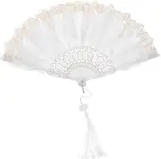 [ROMISBABA] Vintage Plume Embroidered Fan Folding Hand Fan Hand Fans for Wedding Elegant Decorative Fan with Multiscene Use