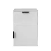 European Cabinetry Hampton Pull Black Porto Bedside Table White