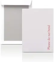 AKAR White A5/C5 Hardback Envelopes - 229x162mm - Please Do Not Bend - Card Backed Board Envelopes [Pack of 20]