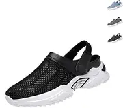 [Generic] Men's Orthopedic Hollow-Out Summer Sandals, Slip On Mesh Shoes Sandals Breathable, Omfortable Slip On Shoes with Arch Support, Knit Mesh Walking Beach Sandals