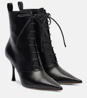 [Gianvito Rossi] Gianvito Rossi Leather lace-up boots AU 7.5 black