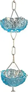 Blue Transparent Rain Chain for Gutters, Outdoor Resin Home Decor Downspout Rain Chains, Rain Catcher for Garden Deck Patio Yard, 100/260cm (Color : Style1, Size : 100cm(3.3ft))